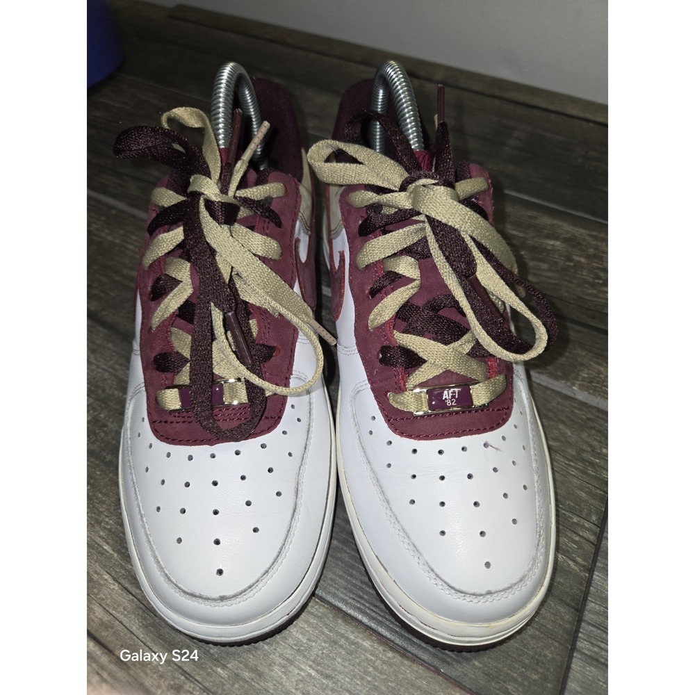 Nike Air Force 1 '82 Hawaii Flower Women's Size 6.5 Gold Maroon Shoes Sneakers - Picture 2 of 10